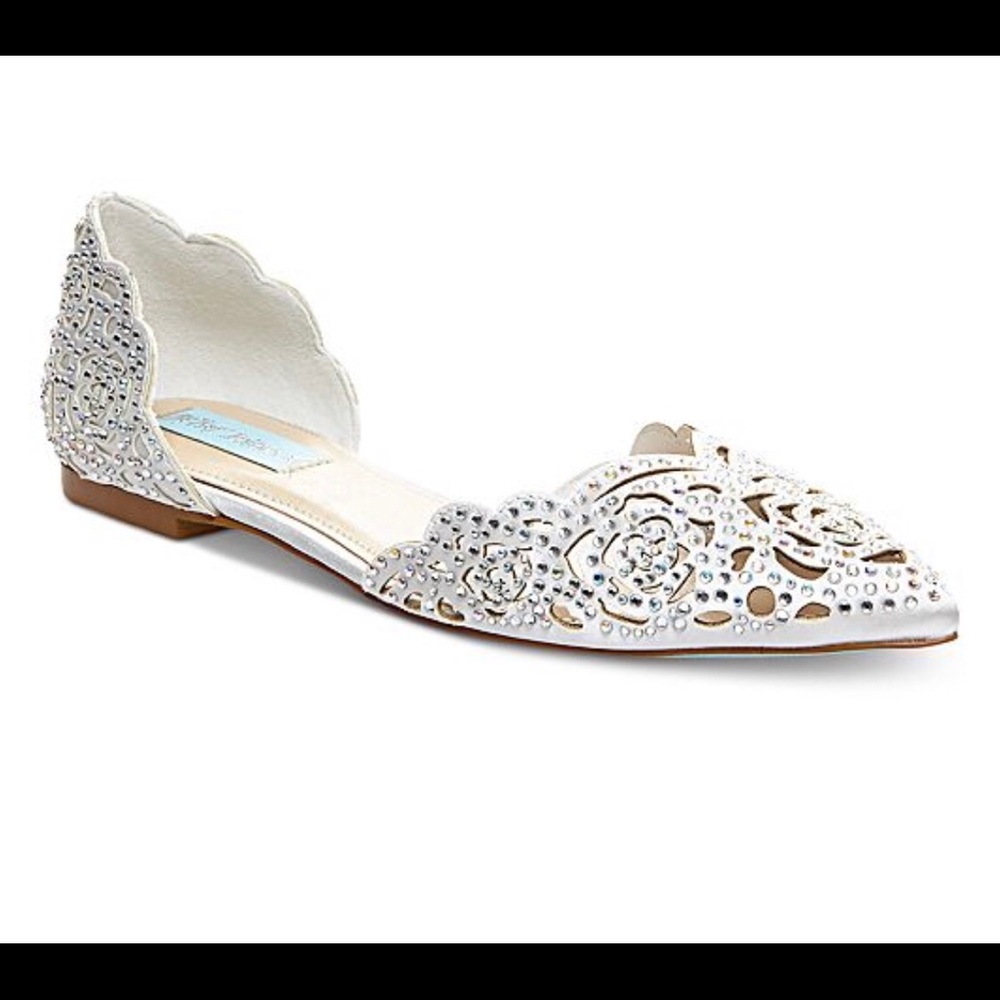 Blue by Betsie Johnson rhinestone flats